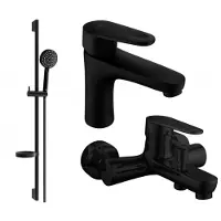 Mexen Kama DS75 Mélangeur lavabo et baignoire avec accessoires, noir (72503DS75-70)