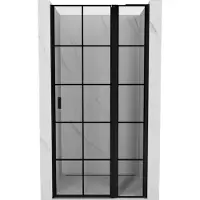 Mexen Mist L Porte de douche battante droite 90 cm, grille noire, noire - 8A4L-090-000-70-77-P