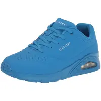 SKECHERS Baskets Uno-Night Shades pour femmes, semelle intercalaire Skech-Air en mousse mmoire de forme refroidie, dessus Durabuck, bleu 5.5