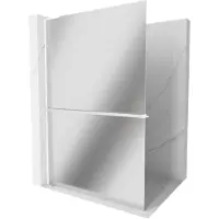 Mexen Kioto+ L paroi de douche avec tablette à poser 70 x 200 cm, miroir, blanc - 800-070-123-20-50