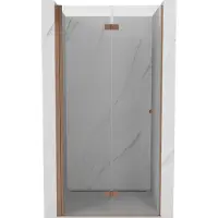 Mexen Mist-F Porte de douche pliante gauche 100 cm, transparente, cuivre brossé - 8A6-100-000-65-00-L