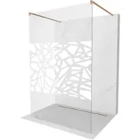 Mexen Kioto paroi de douche autoportante 110 x 200 cm, blanc motif 8 mm, laiton brossé - 800-110-002-65-85