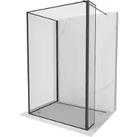 Mexen Kioto Cabine de douche à l'italienne 130 x 110 x 40 cm, noir, noir - 800-130-110-221-70-70-040
