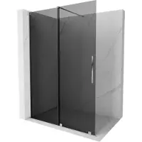 Mexen Velar paroi de douche coulissante à l'italienne 160 x 200 cm, graphite 8 mm, chrome - 871-160-000-43-01