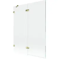 Mexen Lunar paroi de douche 2 vantaux à gauche 130 x 150 cm, transparent, or - 897-130-100-50-00-L