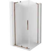 Mexen Velar L Cabine de douche Porte coulissante 90 x 90 cm, Verre dépoli, Or rose - 871-090-090-33-60