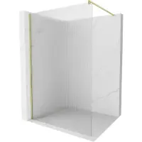 Mexen Kioto Paroi de douche à l'italienne 140 x 200 cm, verre clair 8 mm, or brossé - 800-140-101-55-09