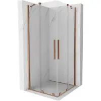 Mexen Velar Duo cabine de douche 100x100 cm cuivre