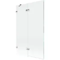 Mexen Lunar Wannenfaltwand, 2teilig, links, 110 x 150 cm, transparent, chrom - 897-110-100-01-00-L