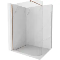 Mexen Kioto Paroi de douche à l'italienne arrondie 160 x 200 cm, verre transparent 8 mm, cuivre brossé - 800-160-101-65-06