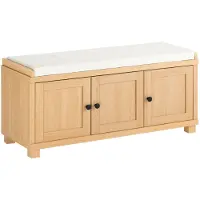 SoBuy Banc à Chaussures avec Coussin, 3 Portes et 4 Compartiments