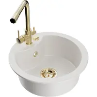Mexen Diego 1 bac en granit avec mitigeur Duero, blanc - 6512-20-671600-50