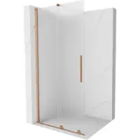 Mexen Velar paroi de douche coulissante à l'italienne 75 x 200 cm, verre laiteux 8 mm, cuivre brossé - 871-075-000-33-65