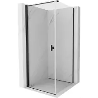 Mexen Mist-B cabine de douche pivotante 75 x 75 cm, transparent, noir - 8A2T-075-075-70-00