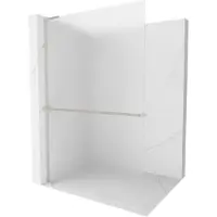Mexen Kioto+ L paroi de douche avec tablette 100 x 200 cm, verre dépoli, nickel brossé - 800-100-123-97-30