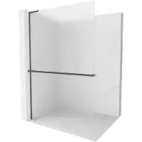 Mexen Kioto+ L panneau de douche avec étagère Walk-in 80 x 200 cm, givré, gris fusil brossé - 800-080-123-66-30