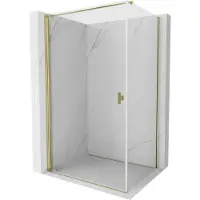 Mexen Mist-B cabine de douche à battants 95 x 100 cm, transparent, dorée - 8A2T-095-100-50-00