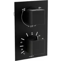 Mexen Cube mitigeur thermostatique douche/baignoire 2 sorties noir (77502-70)