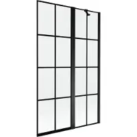 Mexen Mist Paroi de douche à 2 panneaux, droite 110 x 150 cm, carreaux noirs, noir - 8A9-110-011-70-77-P