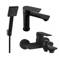 Mexen Royo R45 Mélangeur lavabo et baignoire avec accessoires, noir (72203R45-70)