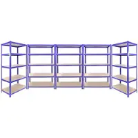 Monster Racking - 3 Rayonnages Q-Rax Bleus 120cm x 50cm x 182cm & 2 Rayonnages Q-Rax Bleus 90cm x 50cm x 182cm en Acier Sans Boulons