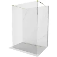 Mexen Kioto paroi de douche à poser 155 x 200 cm, transparent 8 mm, doré - 800-155-002-50-00