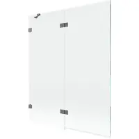 Mexen Lunar Duschabtrennung 2teilig links 140 x 150 cm, transparent, gun metal - 897-140-100-95-00-L