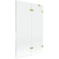 Mexen Lunar Paroi de douche à 2 panneaux, droite 110 x 150 cm, transparent, or brossé - 897-110-100-55-00-P