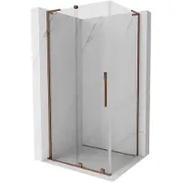 Mexen Velar L Duschkkabine verschiebbar 100 x 110 cm, transparent, or rose - 871-100-110-03-60