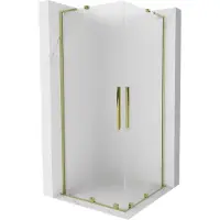 Mexen Velar L Duo Paroi de douche Gold 80x80 cm, verre dépoli