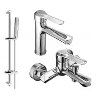 Mexen Saber DB72 Ensemble de mitigeurs de lavabo et de baignoire avec accessoires, chrome (72103DB72-00)