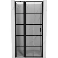 Mexen Mist Porte de douche battante gauche 105 cm, grille noire, noire - 8A4-105-000-70-77-L