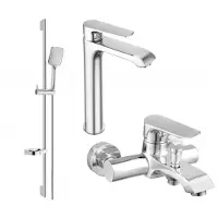 Mexen Pecos DS62 Mélangeur lavabo et baignoire avec accessoires, chrome (72713DS62-00)