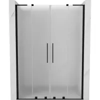 Mexen Velar L Duo porte de douche coulissante 150 cm, dépoli, noir - 871-150-003-32-70