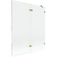 Mexen Lunar Paroi de douche, 2 ailes, droite, 140 x 150 cm, transparent, or - 897-140-100-50-00-P