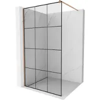 Mexen Kioto Paroi de douche à l'italienne 120 x 200 cm, motif noir 8 mm, cuivre brossé - 800-120-101-65-77