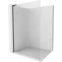 Mexen Kioto L Paroi de douche à l'italienne 100 x 200 cm, transparente, noire - 800-100-103-70-09