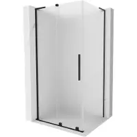 Mexen Velar L Cabine de douche Porte coulissante 110 x 70 cm, Frost, Noir - 871-110-070-33-70
