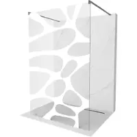 Mexen Kioto paroi de douche 140 x 200 cm, motif blanc 8 mm, gris canon brossé - 800-140-002-66-97