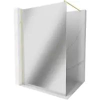 Mexen Kioto Paroi de douche à l'italienne 110 x 200 cm, miroir 8 mm, or brossé - 800-110-101-55-50
