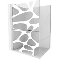 Mexen Kioto+ L Paroi de douche avec tablette de plain-pied 70 x 200 cm, motif blanc, chrome - 800-070-123-01-97