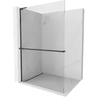 Mexen Kioto+ L paroi de douche avec tablette de plain-pied 100 x 200 cm, transparent, noir - 800-100-123-70-00