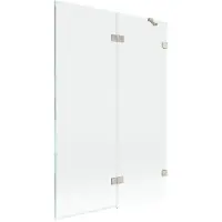 Mexen Lunar Paroi pliante pour baignoire 2 parties à droite 120 x 150 cm, transparent, nickel brossé - 897-120-100-97-00-P