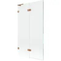 Mexen Lunar L Paroi pliante pour baignoire 2 parties gauche 100 x 150 cm, transparent, cuivre brossé - 897L-100-100-65-00-L
