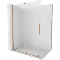 Mexen Velar paroi de douche coulissante à l'italienne 150 x 200 cm, verre dépoli 8 mm, cuivre brossé - 871-150-000-33-65