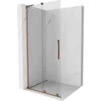 Mexen Velar L paroi de douche coulissante Walk-in 110 x 200 cm, transparent 8 mm, or rose - 871-110-003-03-60