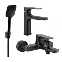 Mexen Lynx R62 Mélangeur lavabo et baignoire avec accessoires, noir (745903R62-70)