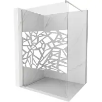 Mexen Kioto Paroi de douche à l'italienne 90 x 200 cm, motif blanc 8 mm, nickel brossé - 800-090-101-97-85