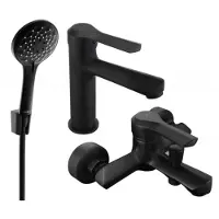 Mexen Saber R74 Mélangeur lavabo et baignoire avec accessoires, noir (72103R74-70)