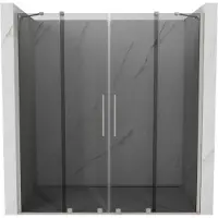 Mexen Velar Duo porte de douche coulissante 180 cm, graphite, nickel brossé - 871-180-000-42-97